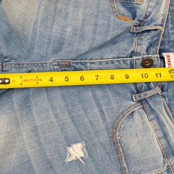 Bongo Womens Size 12 Blue Skinny Leg Patch Light Wash Cotton Blend Stretch Jeans - Picture 9 of 11